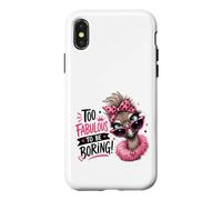 Fabulous Ostrich Diva Pink Sunglasses Bandana Case for iPhone X/XS