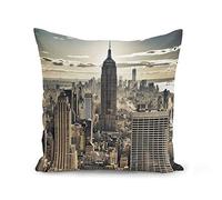 Fabulous Pillow Cushion Cover 40x40 cm New York Manhattan Empire State Building City Skyscraper