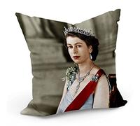 Fabulous Pillow Cushion Cover 40x40 cm Young Queen Elizabeth II Color Photo Former Queen 1955 of England Vintage