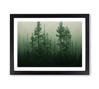 Fabulous Pine Tree Forest H1022 Framed Print for Living Room Bedroom Home Office Décor, Wall Art Picture Ready to Hang, Black A4 Frame (34 x 25 cm)