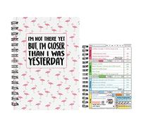 Fabulous Planning Calorie Counting Compatible Food Diet Diary Log Journal Weight Loss Wellness 7 Week Duration With Stickers 2024 ([Flamingo] I'm Not There Yet.., 7 Weeks)