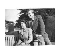 Fabulous Poster Wall Art Queen Elizabeth II Prince Philip Vintage Photo Queen of England