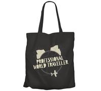 Fabulous Professional World Traveller Backpacker Travel Canvas Tote Bag, Black, One Size