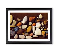 Fabulous River Pebbles H1022 Framed Print for Living Room Bedroom Home Office Décor, Wall Art Picture Ready to Hang, Black A2 Frame (64 x 46 cm)