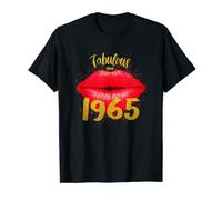 Fabulous since 1965 Birthday Shirt Women Sexy Lips 57th Bday T-Shirt
