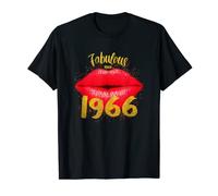 Fabulous since 1966 Birthday Shirt Women Sexy Lips 56th Bday T-Shirt