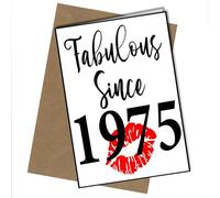 Fabulous Since 1975 A5 Birthday Card | Envelope Included | Blank Inside | Unique Design | Personalised Free of Charge
