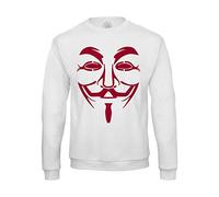 Fabulous Sweat Shirt for Men Anonymous Face in Red