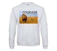 Fabulous Sweatshirt for Men Motivation Courage Better to Be a Lions For a Day White