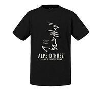 Fabulous T-Shirt for Kid Alpe d'Huez Cycling Cycling France Mountain Tour Black