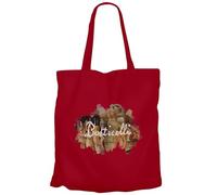 Fabulous Tote Bag Canvas Shopping Bag - Botticelli Signature Renaissance Painting Famous Painter Artist Portraits, Red, One Size