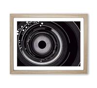 Fabulous Vinyl Record Art Abstract H1022 Framed Print for Living Room Bedroom Home Office Décor, Wall Art Picture Ready to Hang, Oak A2 Frame (64 x 46 cm)