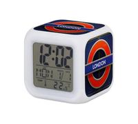 Fabulous White Illuminated Cube Alarm Clock - London London England Metro Sign - 8 x 8 x 8 cm - Retro Multi-Coloured LED Lighting