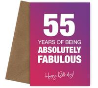 Fabulously Funny 55th Birthday Card for Women - Absolutely Fabulous and Celebrating 55 Years Old with Birthday Card, Absolutely Fabulous, 55