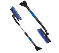 Fabulouz 2-in-1 Ice Scraper & Snow Brush for Car Windscreen (Pack of 2) - Telescopic Handle 56-72cm, 360° Rotating Soft Bristles, Durable ABS Scraper, Anti-Scratch, Foam Grip, Winter Car Accessory