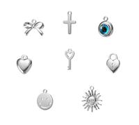 FabuLove Silver Charm Pack - DIY Permanent Bracelet Charms - Add a Permanent Bracelet Kit - Friendship & Couple Jewelry - Customized Gifts for BFF, Couples, Anniversary, Valentine's Day, One Size