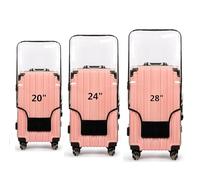 FABULWAY Clear PVC Suitcase Cover Protectors Transparent Luggage Covers Waterproof Wheeled Suitcase Dust Cover Dustproof Travel Luggage Sleeve Protector, 3PCS(Upgraded ), 24, Luggage Cover