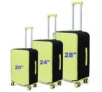 FABULWAY Clear PVC Suitcase Cover Protectors Transparent Luggage Covers Waterproof Wheeled Suitcase Dust Cover Dustproof Travel Luggage Sleeve Protector, 3PCS(Elastic), Luggage Cover