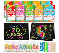 Faburo 20pack Scratch Art Notes for Kids, Party Bag Fillers
