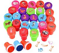 Faburo 26 PCS Assorted Cute Carton Animal Stampers Kit Tool Set, Self Inking Stamps for Kids