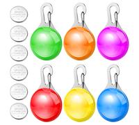 Faburo 6 PCS Clip on Dog Collar LED Lights,Dog Collar Safety Night Walking LED Lights,included 6 pcs Battery(Water Resistent)