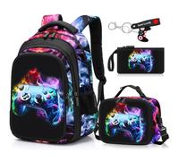 FABUVIEW Kids Backpack for Boys - Boys Backpack for School Bags for Middle School Students, Game02-set, 17", Modern