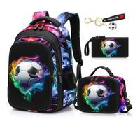 FABUVIEW Kids Backpack for Boys - Boys Backpack for School Bags for Middle School Students, Soccer-set