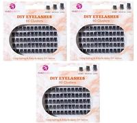 Fabz Beauty DIY Individual Eyelashes Natural Look 180 Clusters Eyelash Extension Wispy Lashes Wispy Thin Band Reusable Kit at Home