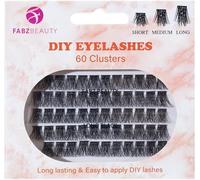Fabz Beauty DIY Individual Eyelashes Natural Look 60 Clusters Eyelash Extension Wispy Lashes Wispy Thin Band Reusable Kit at Home