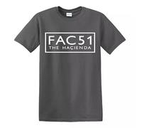 FAC - 51 Men's T-Shirt Rave Factory Records Dance Music Joy Happy Mondays Rose(Charcoal,XL)