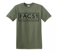 FAC - 51 Men's T-Shirt Rave Factory Records Dance Music Joy Happy Mondays Rose(Military Green,3XL)
