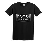 Fac51 Factory Records Happy Mondays The Hacienda Vintage Men's Fashion T-Shirt Casual Tees Clothing Black