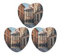 Facade Architecture Urban Image Car Air Freshener, 3 Pcs Love form Hanging Air Freshener Cards, Long Lasting Fragrance Scented Cards for Car, Home, Office Black-style