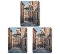 Facade Architecture Urban Image Car Air Freshener, 3 Pcs Square Hanging Air Freshener Cards, Long Lasting Fragrance Scented Cards for Car, Home, Office White-style
