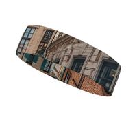 Facade Architecture Urban Image Headbands for Women & Men Sports Headband, Fits All Head Sizes, Ultra Absorbent & Non-Slip Sweatband for Running, Yoga, Gym