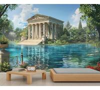 FACADUP Castle Garden Murals Vintage Park Manor Murals Garden Castle Wallpaper for Kids Room Bedroom 99" x 66" Artwork Background Wall Stickers (Not Self-Adhesive)