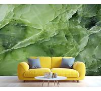 FACADUP Emerald Green Marble Murals Jade Ore Marble Texture Wall Wallpaper Modern Wallpaper for Kids Room Bedroom 300x240cm Home TV Sofa Background Wall Decor (Not Self-Adhesive)