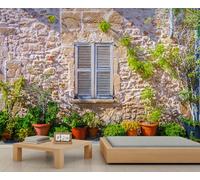 FACADUP European Town Murals, Italian Street Scenery Wallpaper Medieval Architecture Wall Murals for Kids Room Bedroom 400x280cm Home TV Sofa Background Wall Decor (Not Self-Adhesive)