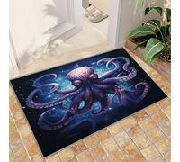 FACADUP Giant Octopus Small Rug 50x80cm Door Mat Deep Sea Wild Animal Octopus Rug Hallway Entrance Carpet Anti-Slip Throw Floor Carpet for Bathroom Laundry Room Kitchen