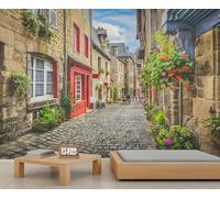 FACADUP Italian Scenery Murals, Old City Town Architecture Wallpaper Medieval Alley Wall Murals for Bedroom Living Room 400x280cm Home TV Sofa Background Wall Decor (Not Self-Adhesive)