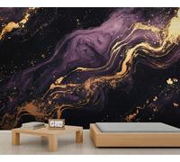 FACADUP Purple Marble Murals Luxurious Gold Foil Art Abstract Marble Wallpaper for Living Room Bedroom 400x280cm Home TV Sofa Background Wall Decor (Not Self-Adhesive)