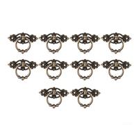 FACAIIO 10PCS Retro Style Cabinet Pull Rings Antique Zinc Alloy Handles for Home Use (Bronze)
