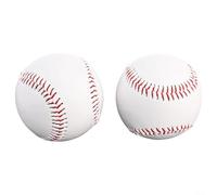 FACAIIO 2 Pack 9 Inch Baseballs and Softballs for Training, Hardwood Core Hard Ball and Rubber Core Soft Ball, PVC Cover for Pitching Batting Practice League Play, White(Hard ball)