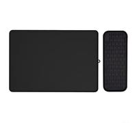 FACAIIO 2 Pack Silicone Coffee Station Mats, Large and Small Dish Drying Pads with Raised Rim, Non-Slip Countertop Protector for Kitchen Appliances,(Black)