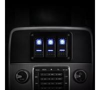 FACAIIO 3 Gang Rocker Switch Panel for Marine RV Boat Truck, 12V-24V Waterproof Toggle Switch with Blue LED Indicator, ABS & LED 10A/20A