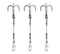 FACAIIO 3pcs Pike Perch Bass Fishing Lures with Treble Hooks, Stainless Steel Predator Lures Fishing, 35cm and 55cm