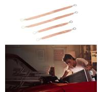 FACAIIO 4pcs Engine Ground Strap Copper Cable Kit 805mm for braided Earth Wire for Car Truck Body Frame 62A Heavy Duty Flexible Flat Strip with Ring Terminal