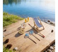 FACAIIO 8pcs Mini Fishing Rod Kit with Straw Hat and Beer Bottles, | Plastic Dollhouse Beach Accessories for Garden Ornament and DIY Project Decor
