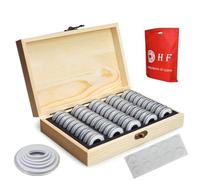 FACAIIO Adjustable Wooden Coin Storage Box with 50 PCS Capacity and Protective Adjustment Pads Coin Diameter 12-46mm