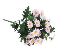 FACAIIO Artificial Daisy Flowers, 9 Head Silk Bouquet with Wire Stems, Lifelike Fake Floral Arrangement for Home Garden Office Decor, 35cm(Pink)